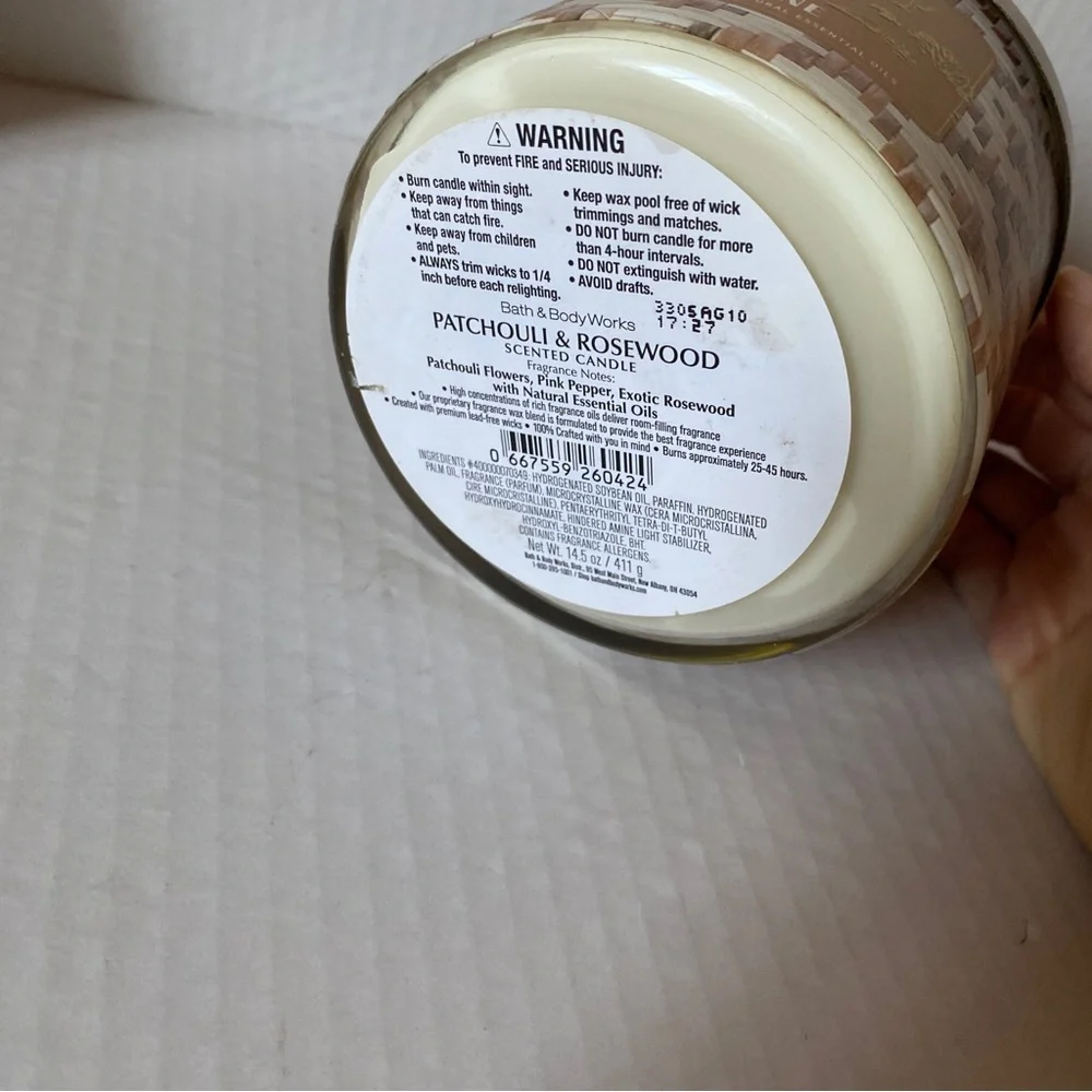 Bath & And Body Works Sedona Sandstone Patchouli Rosewood 3 Wick Candle NEW
